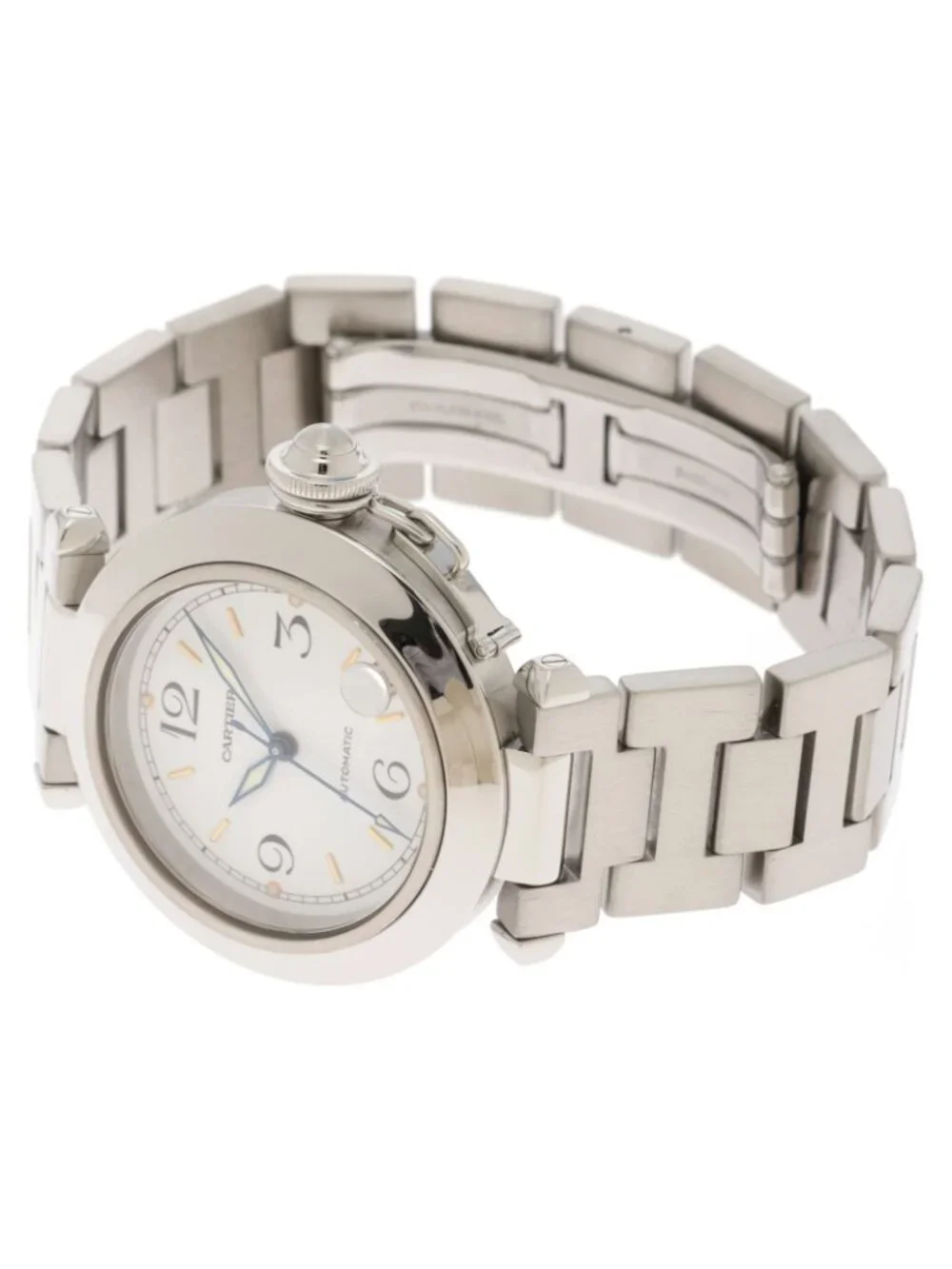 Cartier Pasha C Watch Steel White Dial Automatic